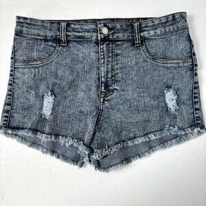 Urban Groove Acid Wash High Waist Distressed Shorts